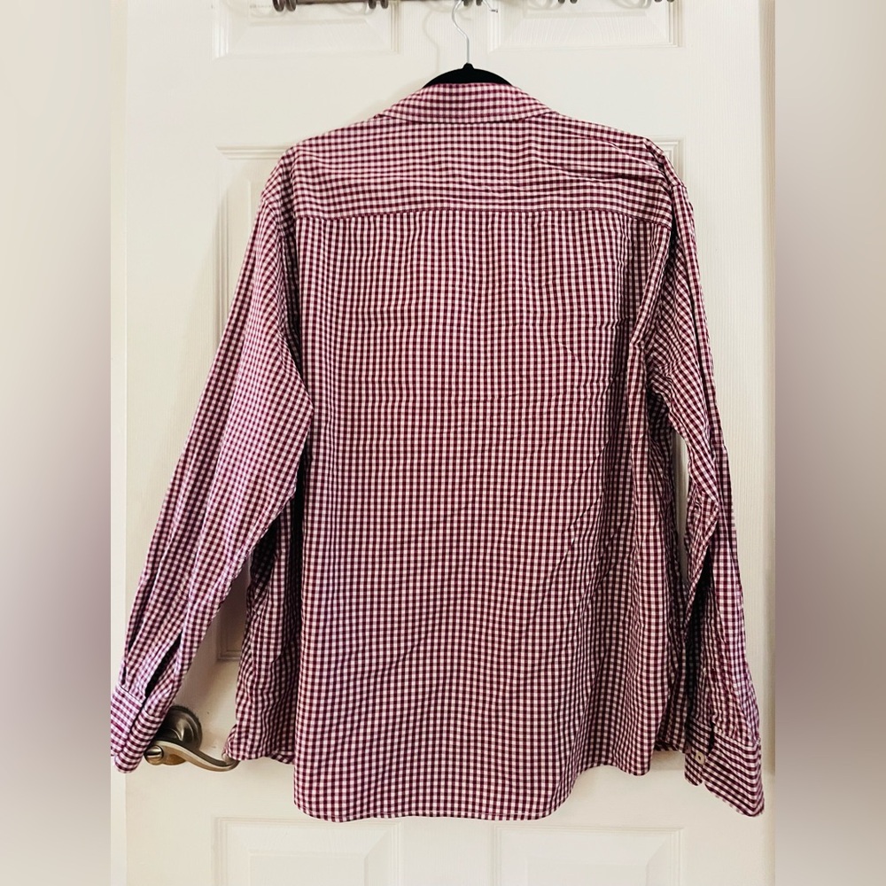 UNTUCKit Men's Burgundy Checkered Shirt - Picture 3 of 3
